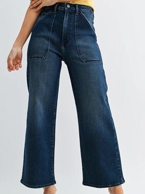 Just Black Dark Blue High-Rise Wide Leg Jeans